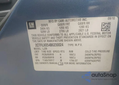 2011 GMC Terrain Slt-2 from USA, damaged, VIN 2CTFLXE54B6230024